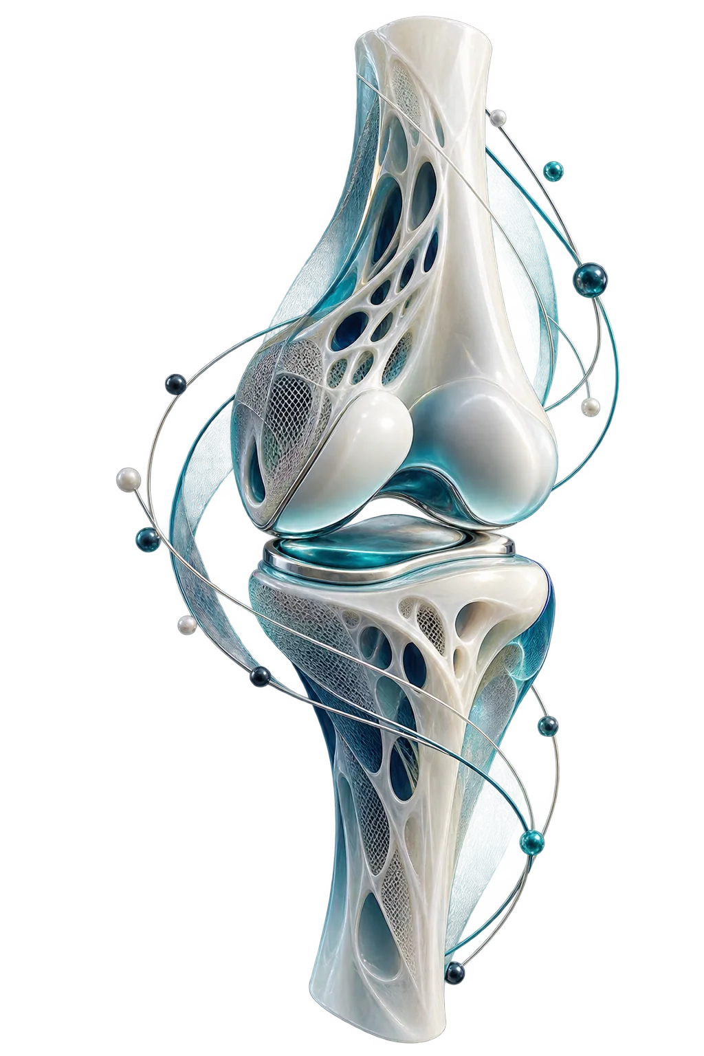 Estrutura tridimensional abstrata inspirada em uma articulação
